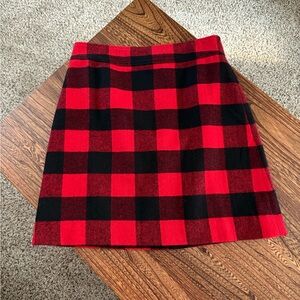 J. Crew Buffalo Check Red and Black Plaid Women's Skirt